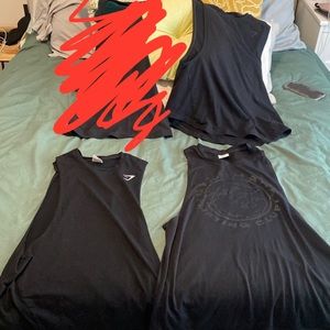 Gymshark Black Tanks Bundle size M